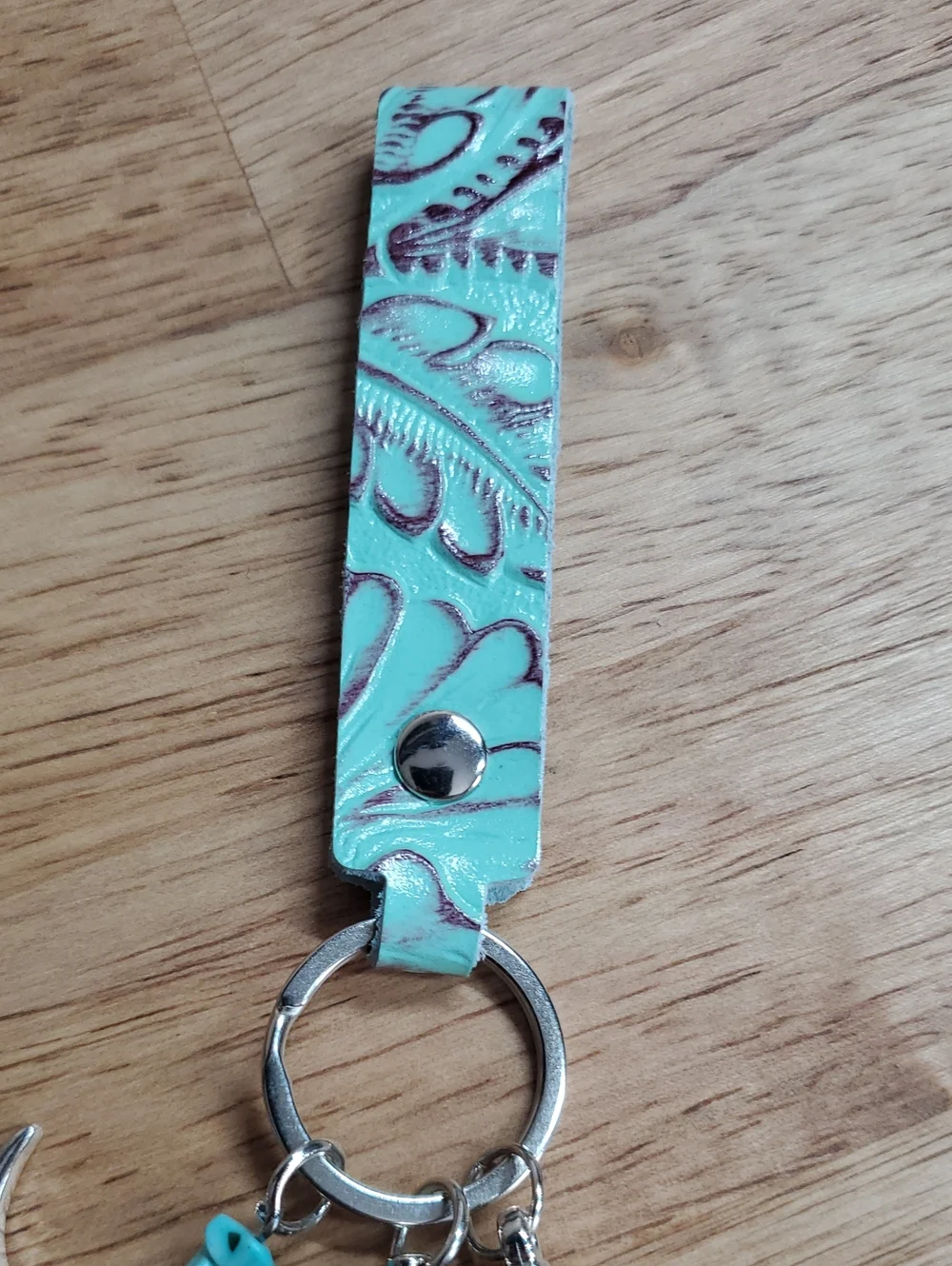 Green Tassel Beaded Keychain